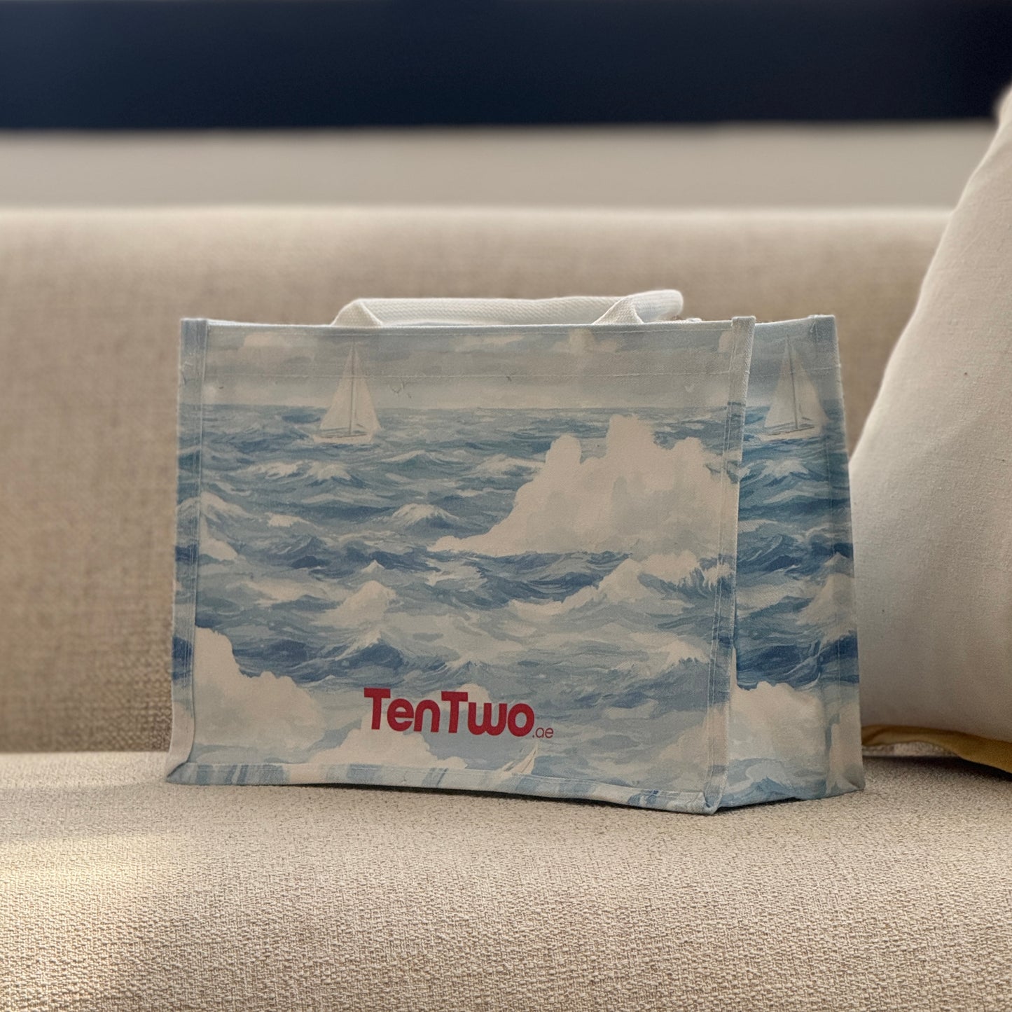 The cloudy ocean Canvas bag