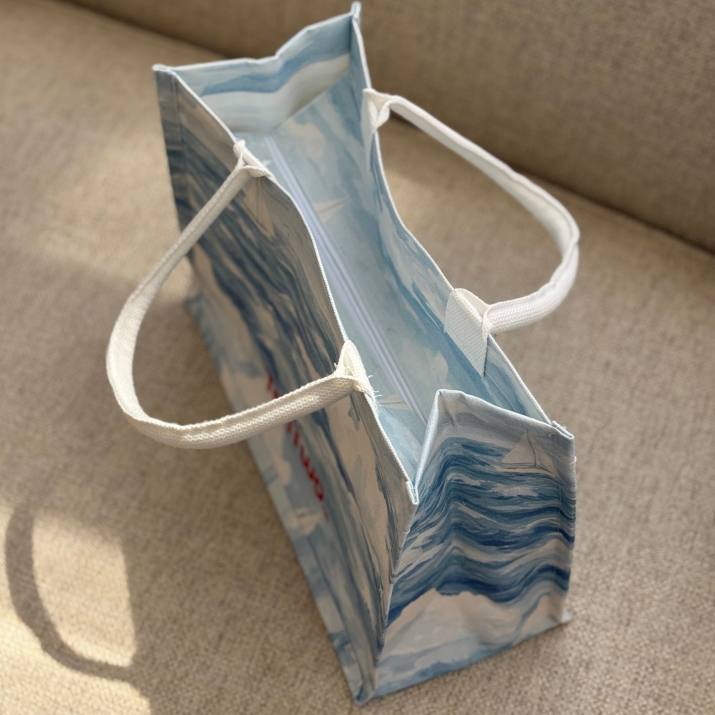 The cloudy ocean Canvas bag