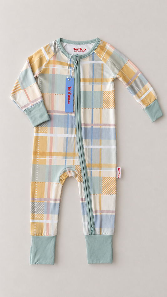 Pastel Plaid Baby Romper