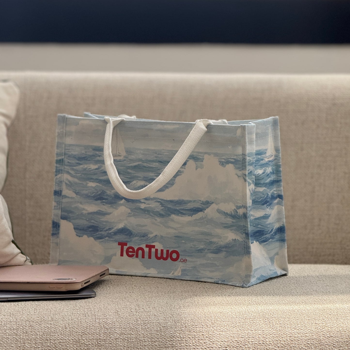 The cloudy ocean Canvas bag